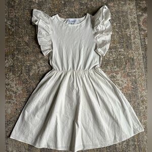 Anthropologie En Saison Freya White Ruffle Sleeve Mini Dress Size XS